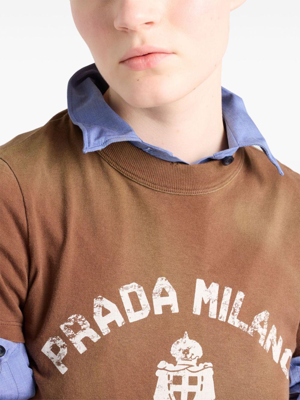 Prada Milano logo-print T-shirt<BR/><BR/><BR/> 3557B 16XRF0005 PRADA