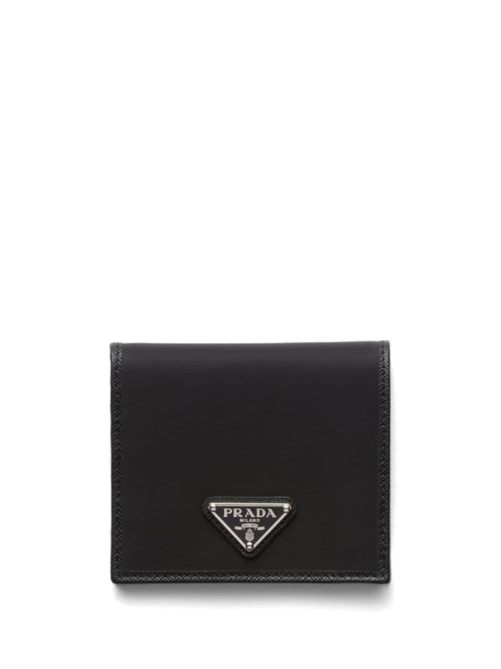 Re-Nylon enamel-triangle logo wallet<BR/><BR/><BR/> 2MO004 2DMHF0002 PRADA