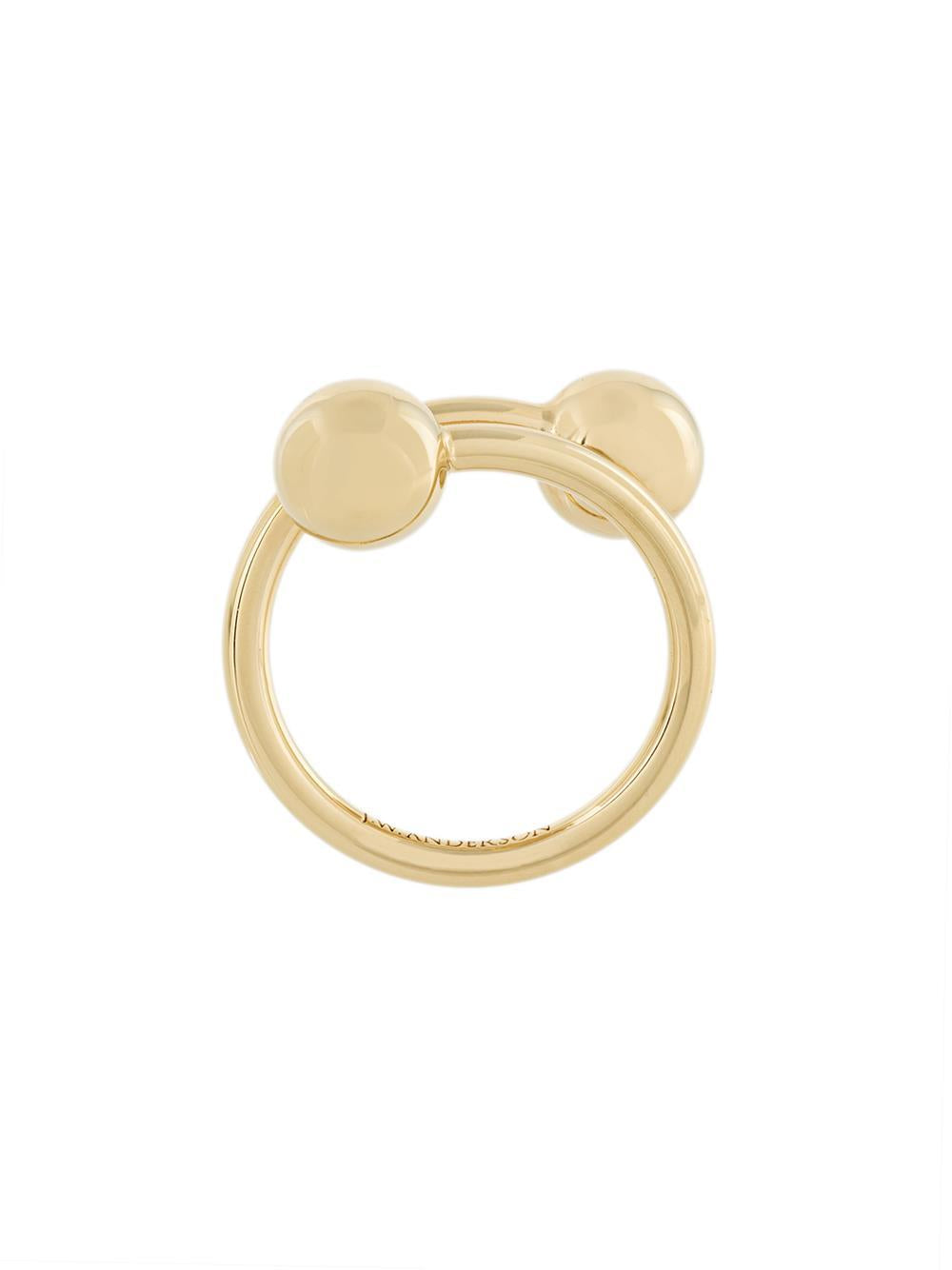 Gold plated brass double sphere ring JY05JWA 900 220 JW ANDERSON