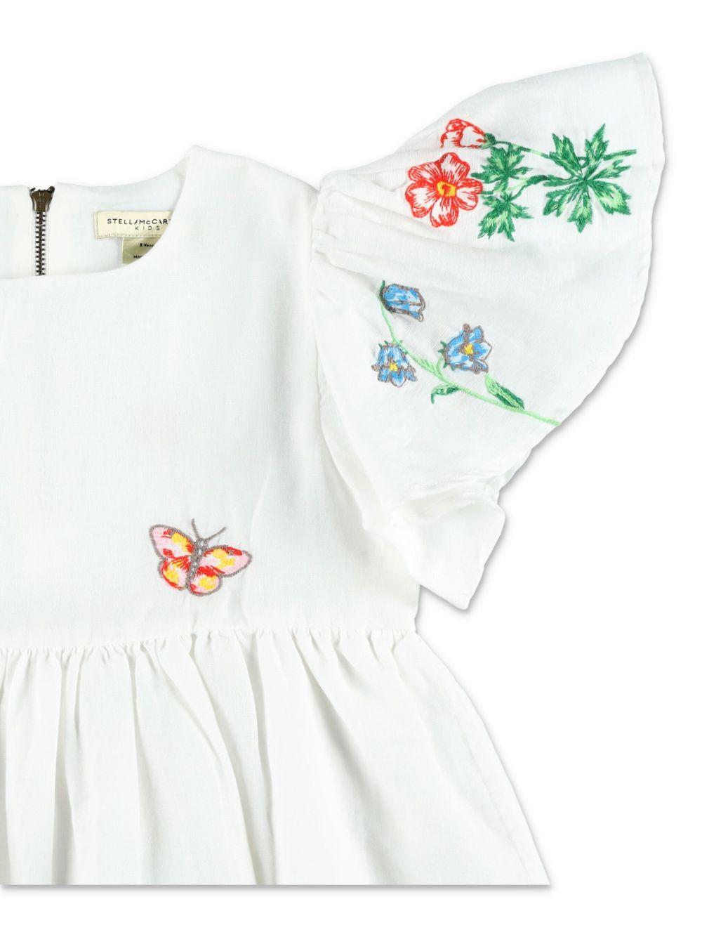 Flutter-sleeve floral dress TW1E11 Z0138101 STELLA McCARTNEY KIDS