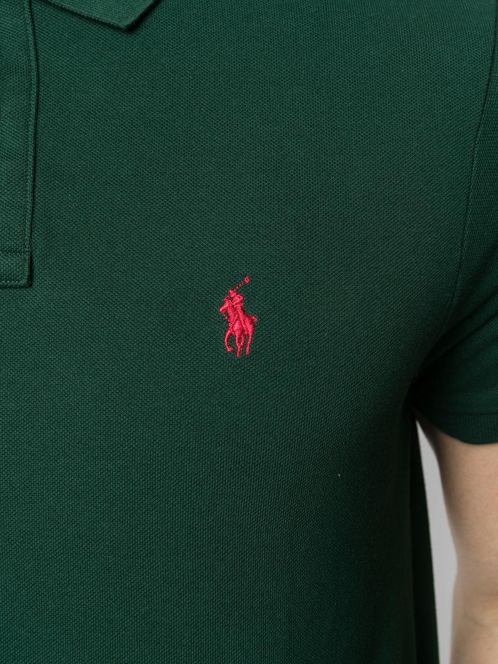 Logo-embroidered piqué polo shirt<BR/><BR/><BR/> 710782592015 COLLEGE GREEN POLO RALPH LAUREN