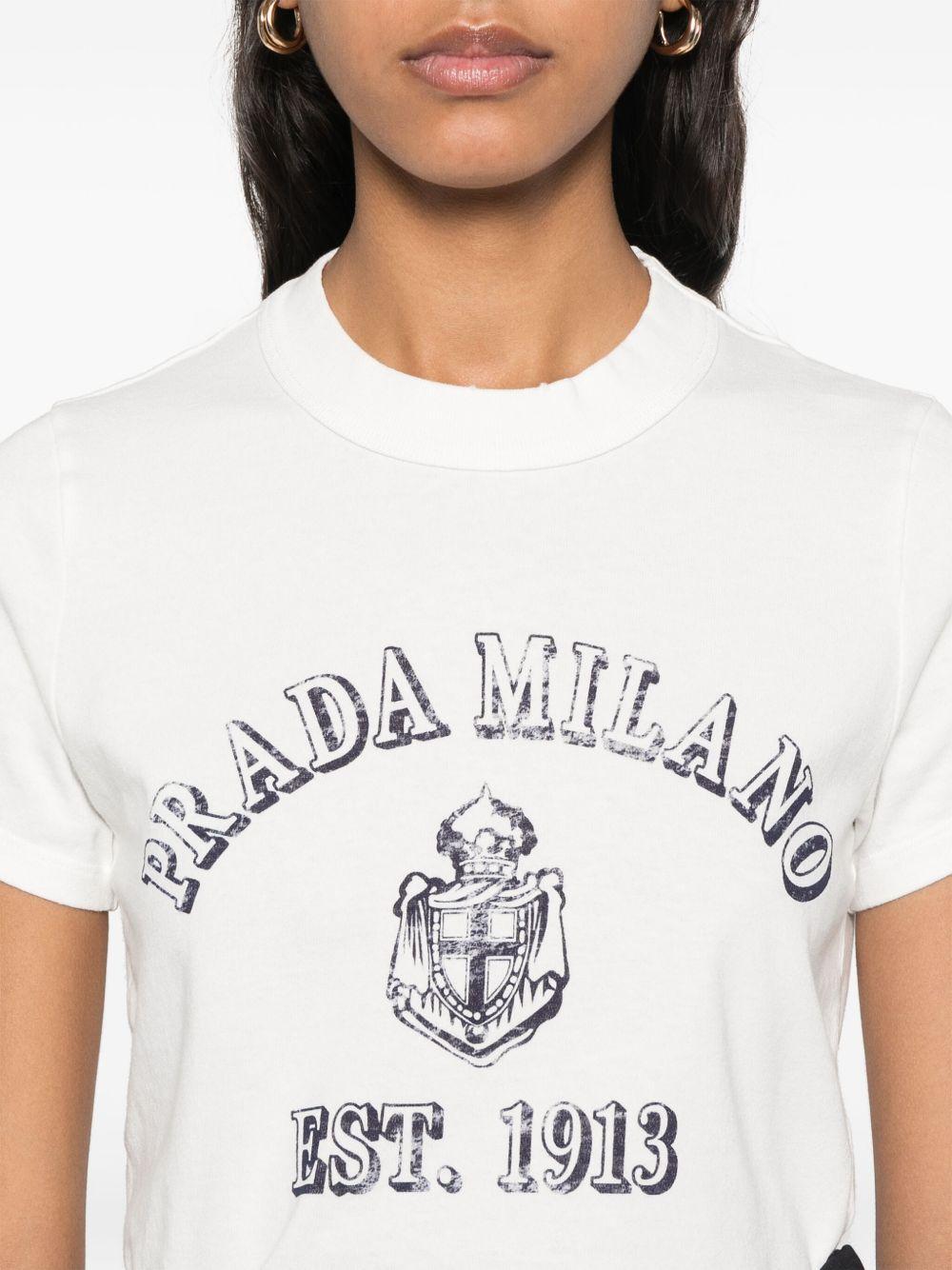 Prada Milano logo-print T-shirt 3557B 16XQF0009 PRADA