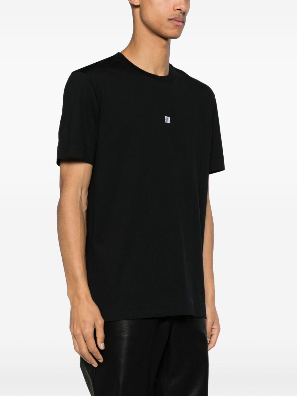 4G-embroidered cotton T-shirt<BR/><BR/><BR/> BM716G3YCD 001 GIVENCHY