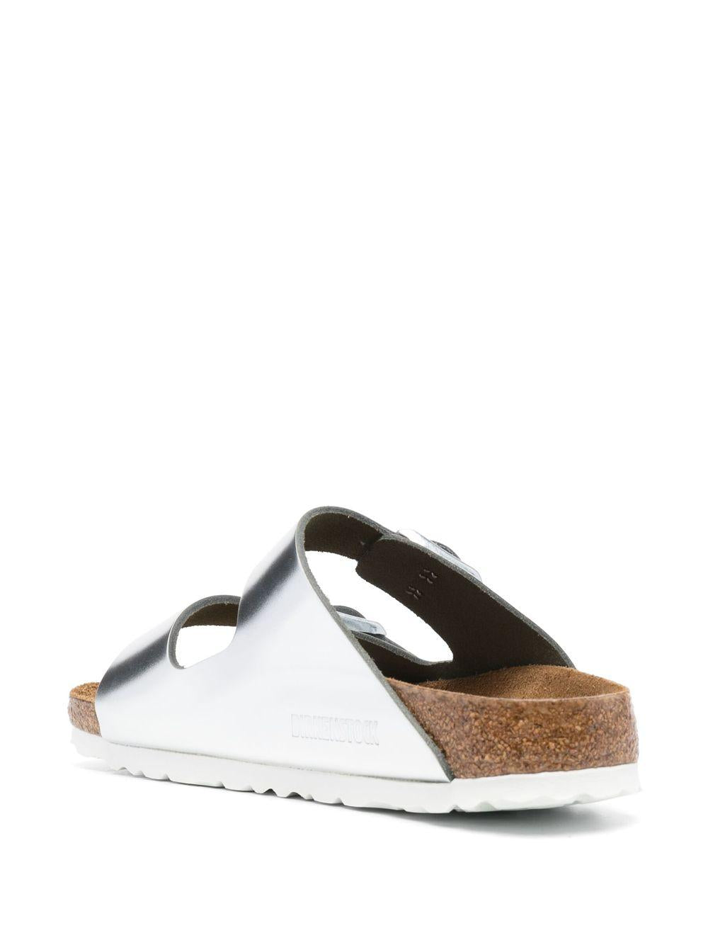 Arizona soft footbed slides<BR/> 1005961 METALLIC SILVER BIRKENSTOCK