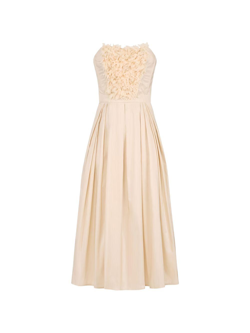 Ottoman dress with 3D floral embroidery AB94262E2 045 ELISABETTA FRANCHI