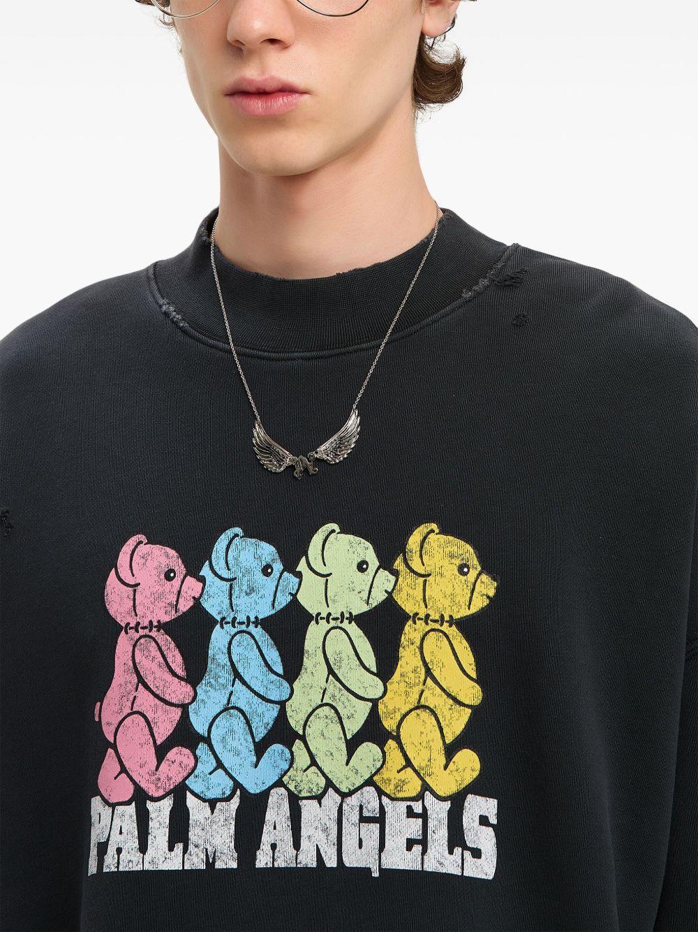 Crossroads Bear sweatshirt<BR/><BR/><BR/> PMBA026S25FLE004 1084 PALM ANGELS