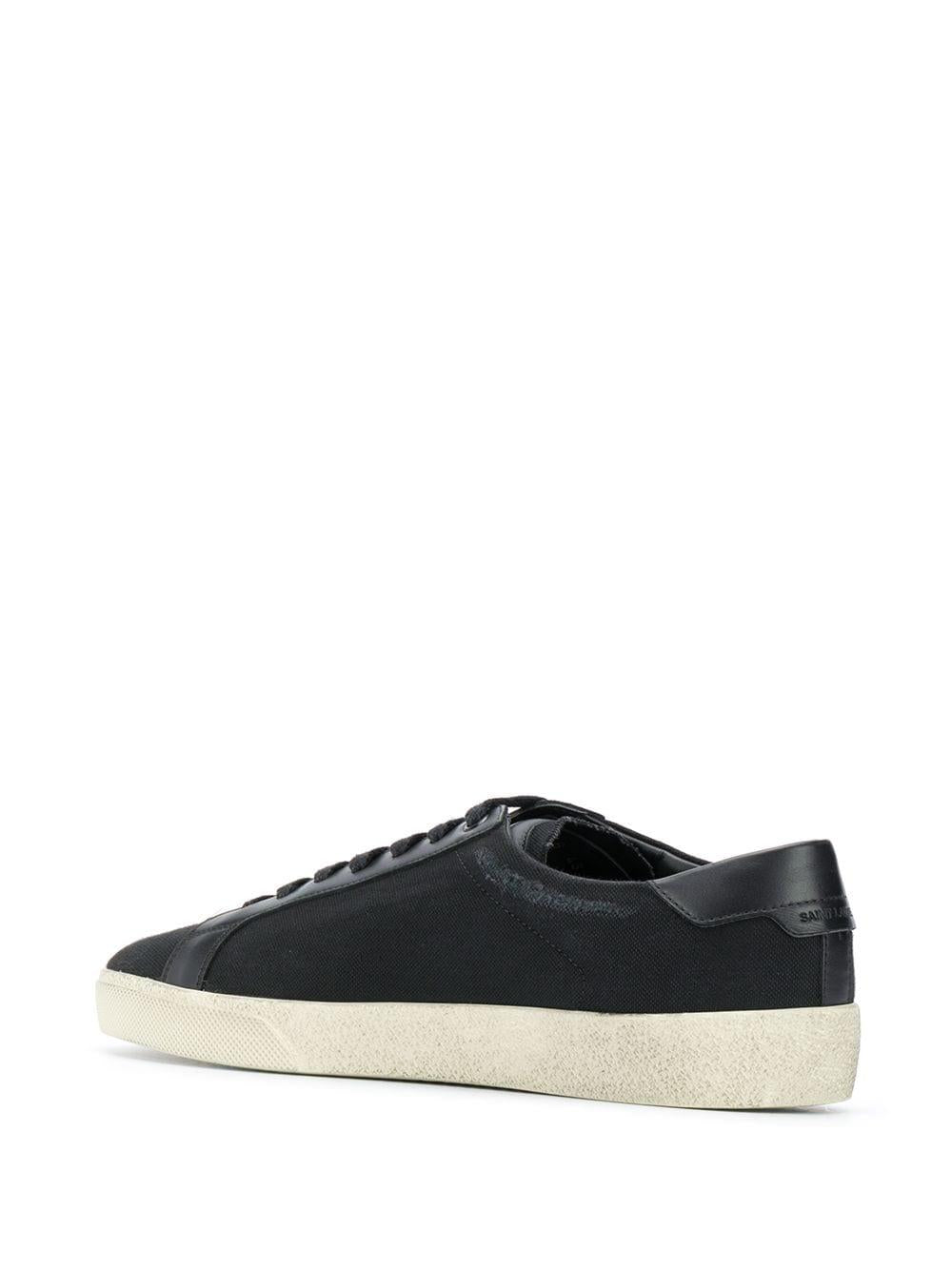Black/white logo-print low-top sneakers 611106GUP50 1000 SAINT LAURENT