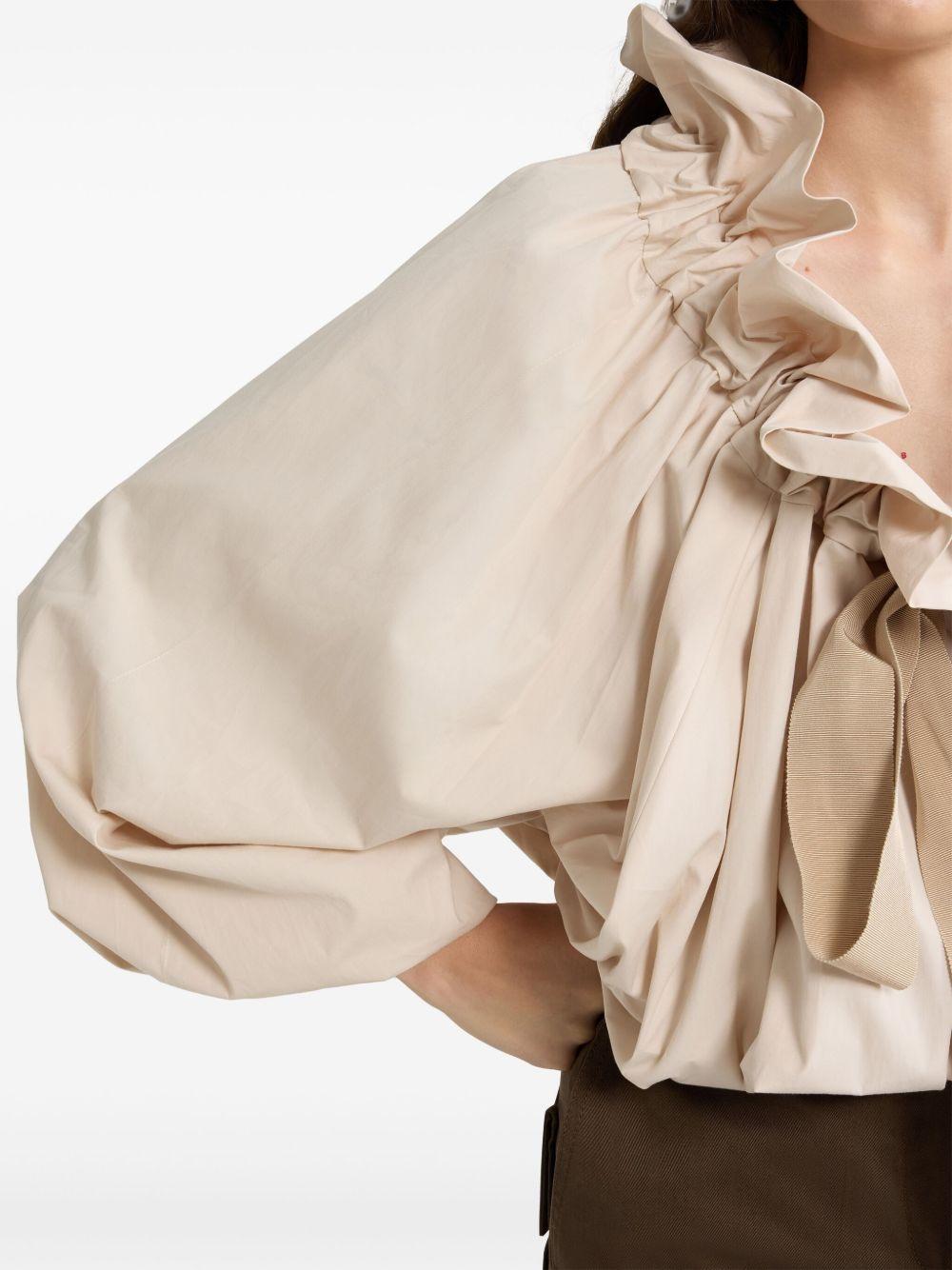 Iconic drawstring poplin top<BR/><BR/> TO0170017 117B PATOU