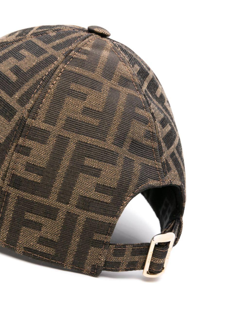 FF-jacquard leather-trim cap<BR/><BR/><BR/> FXQ379 ALSGF0QE1 FENDI