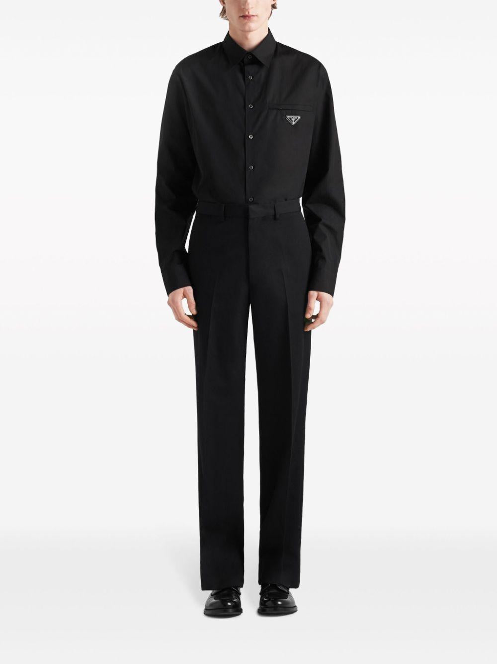 Enamel triangle-logo shirt<BR/><BR/><BR/> UCN549 1XV2F0002 PRADA