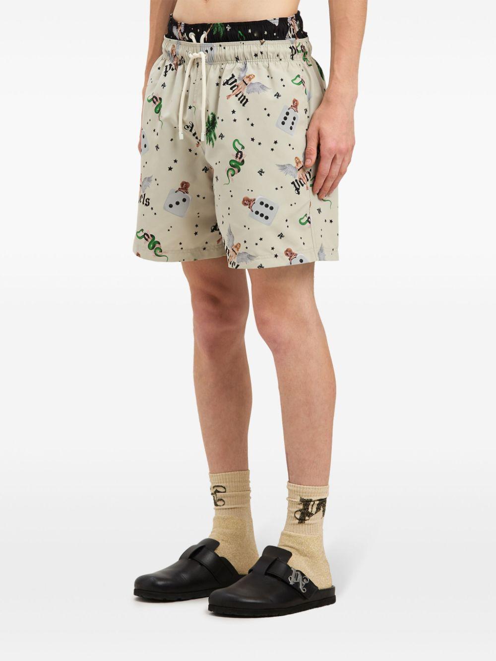 Pin-Up swim shorts<BR/><BR/><BR/> PMFD012S25FAB005 0B84 PALM ANGELS