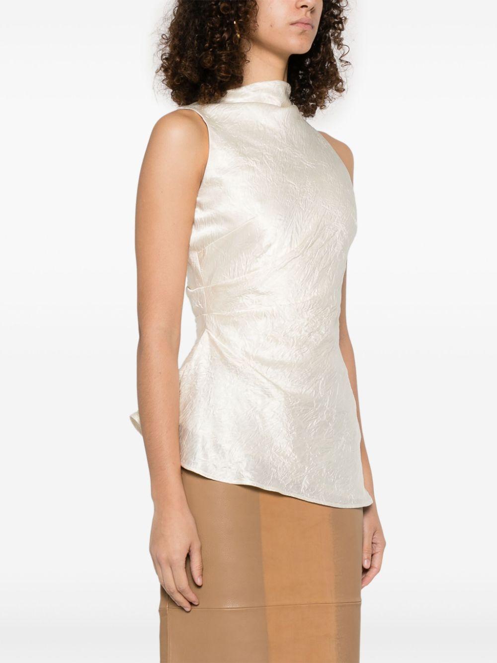 Asymmetric satin top<BR/><BR/><BR/> 810287 QEAFR8010 ALEXANDER MCQUEEN