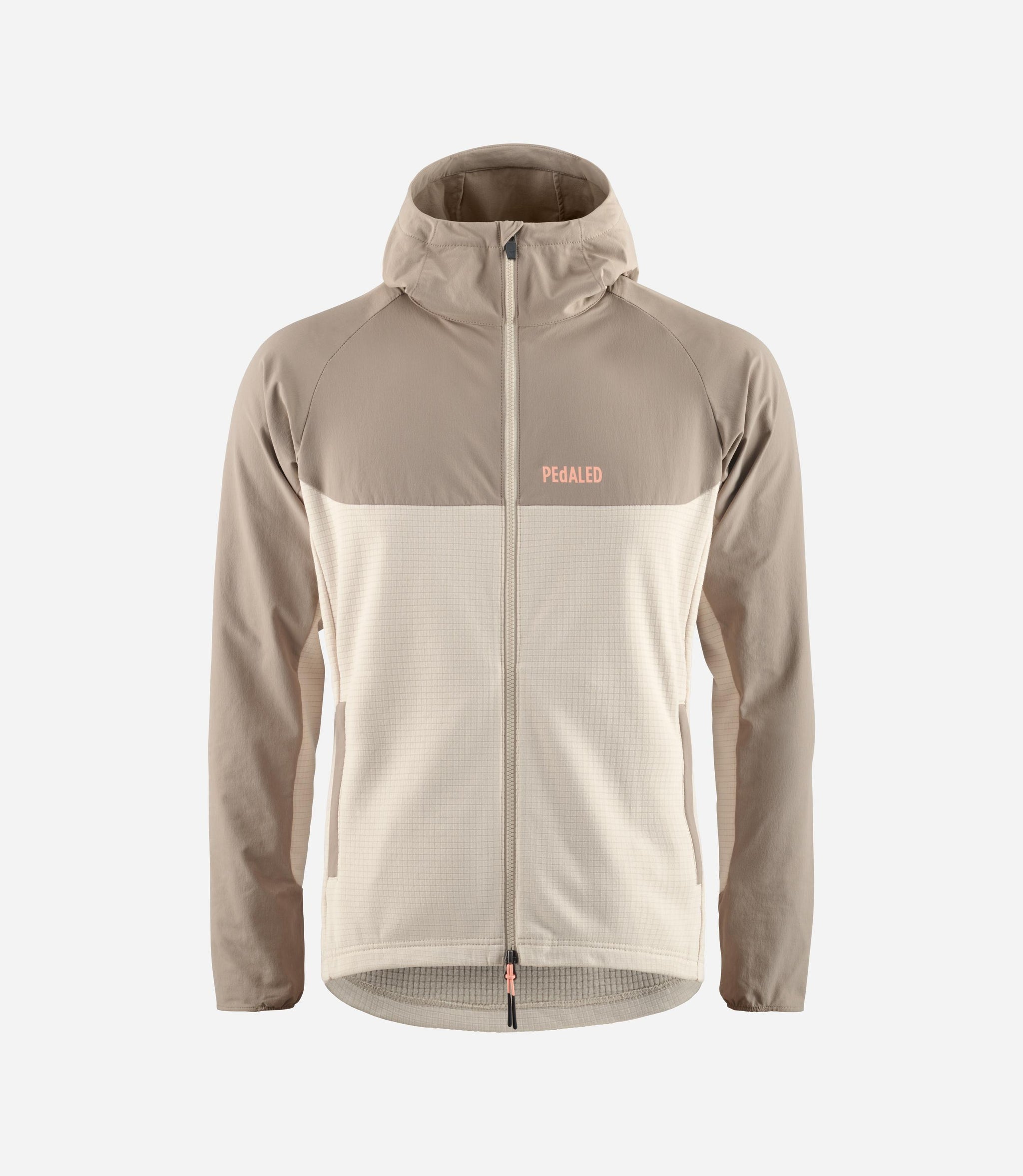 pedaled merino jersey Beige gravel merino hooded jersey