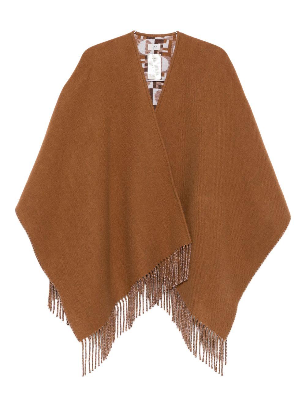 Reversible wool and cashmere poncho FXX808 AYKTF0X2L FENDI