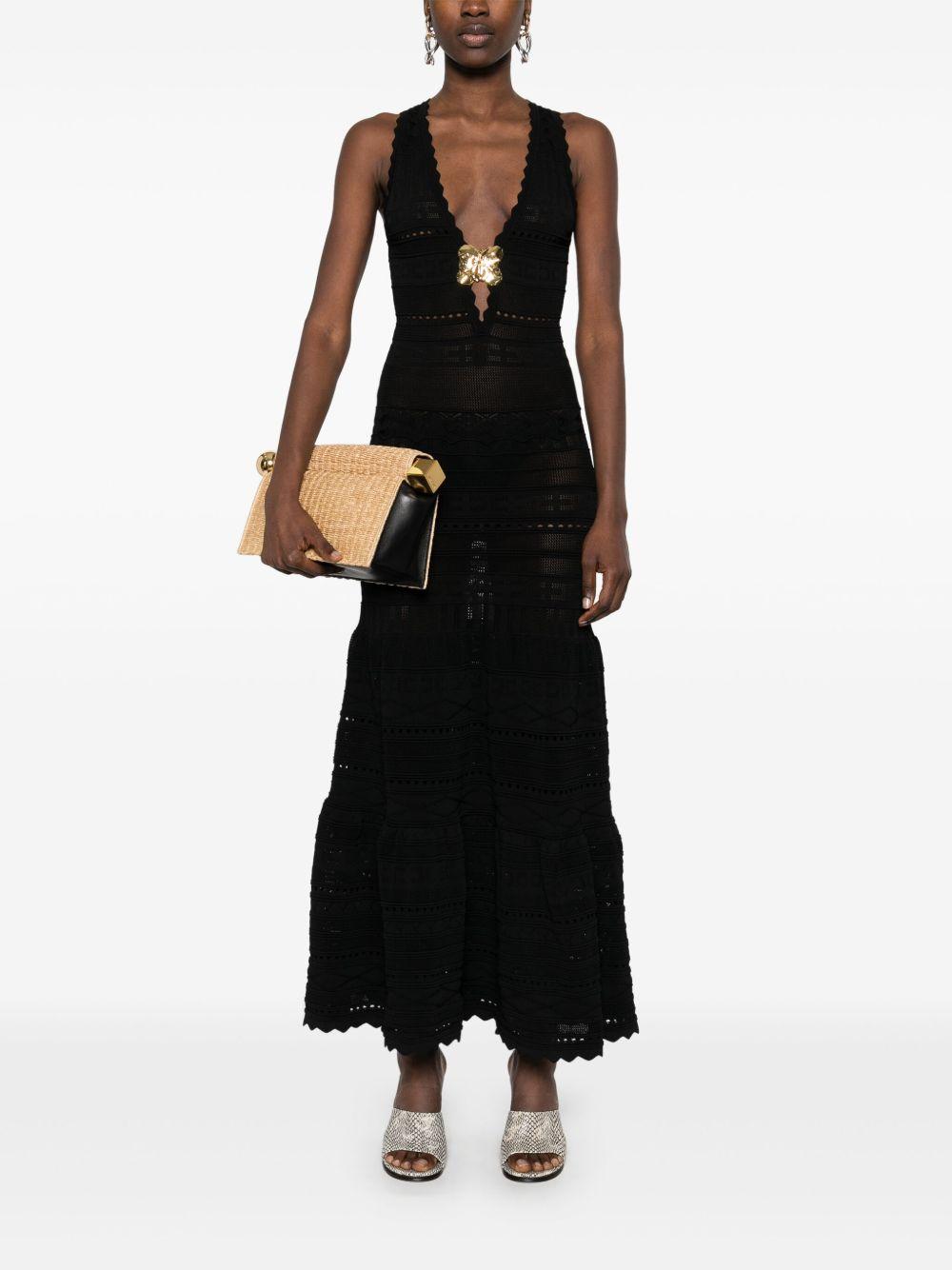 Jewel-detail openwork maxi dress<BR/><BR/><BR/> AM72S52E2 110 ELISABETTA FRANCHI