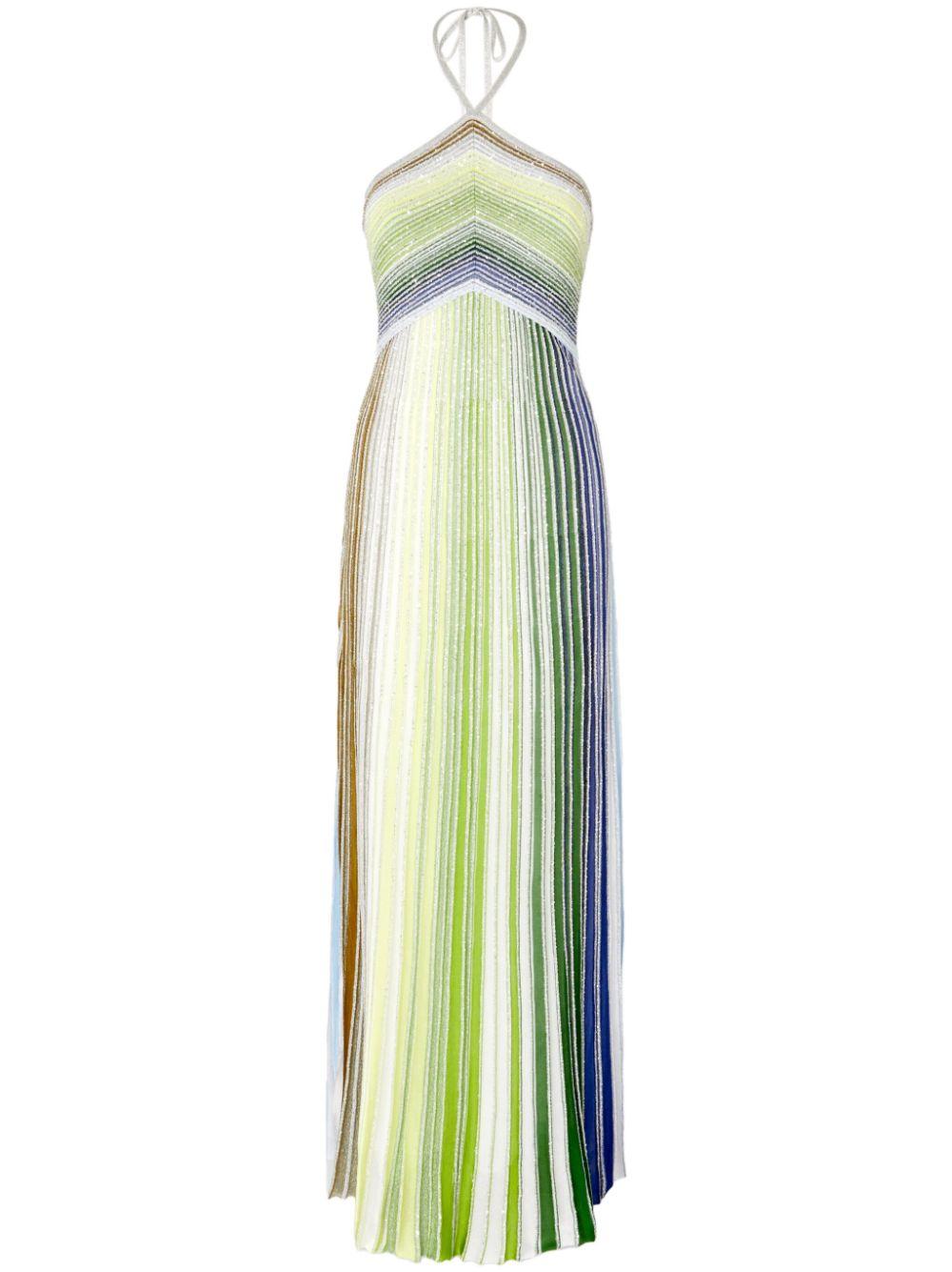 Long striped dress with sequins and neck fastening DS25SG13 BK042DSM9N9 MISSONI