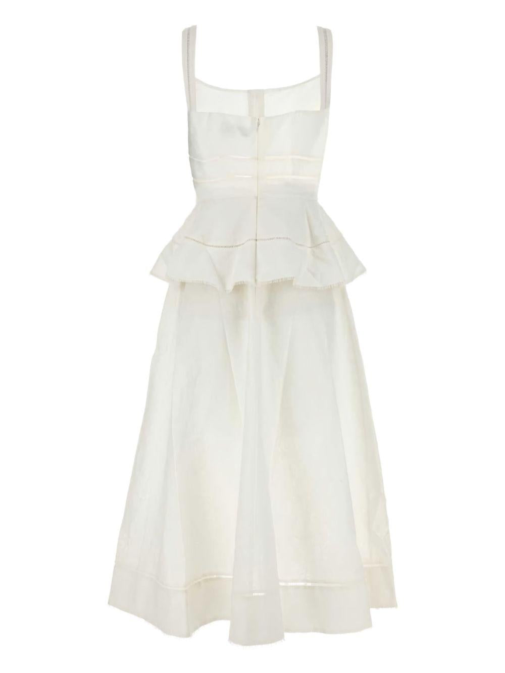Peplum midi dress<BR/><BR/> 113M CREAM SELF-PORTRAIT