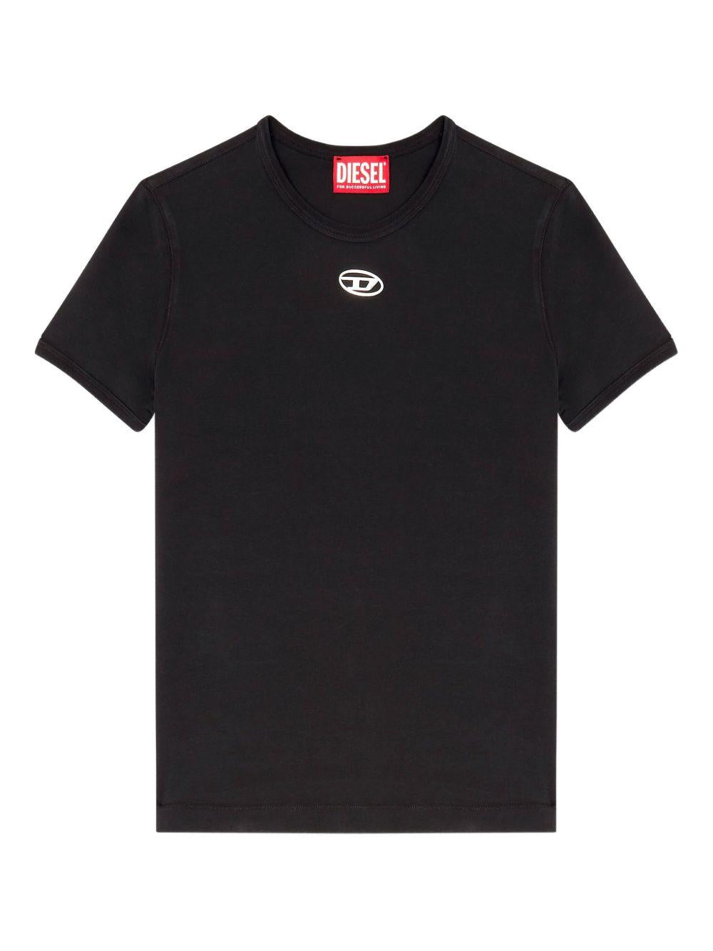 Slim T-shirt with metallic Oval D A19917 0AHQH900 DIESEL