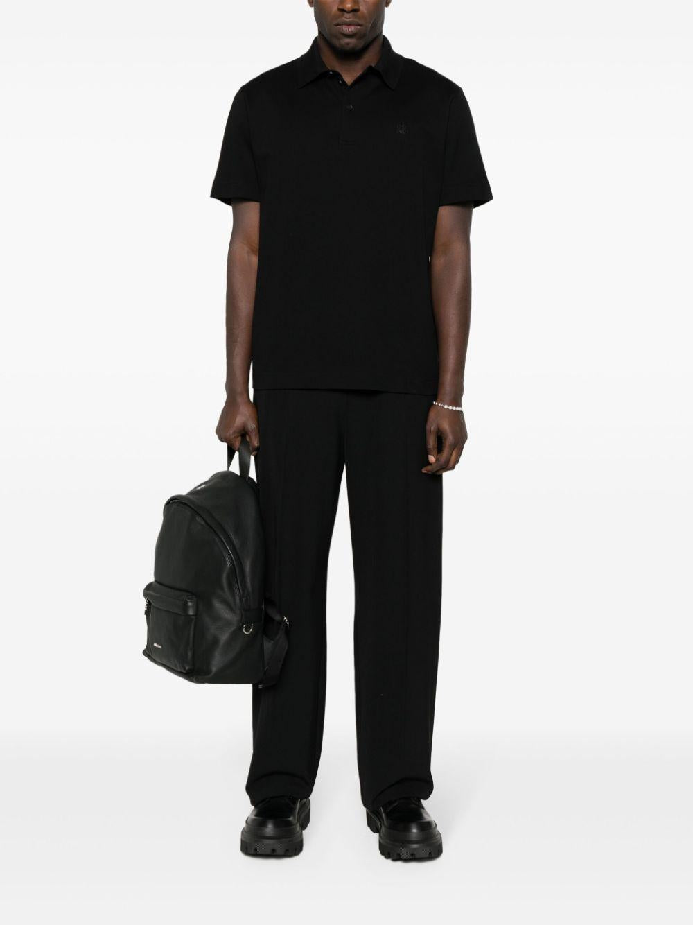 Embroidered-monogram cotton polo shirt<BR/><BR/><BR/> BM71KR3YCD 001 GIVENCHY