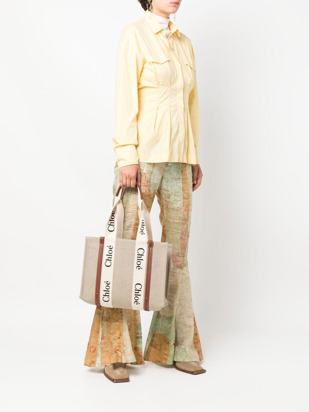 Woody medium linen tote bag CHC22AS383I26 90U CHLOÉ