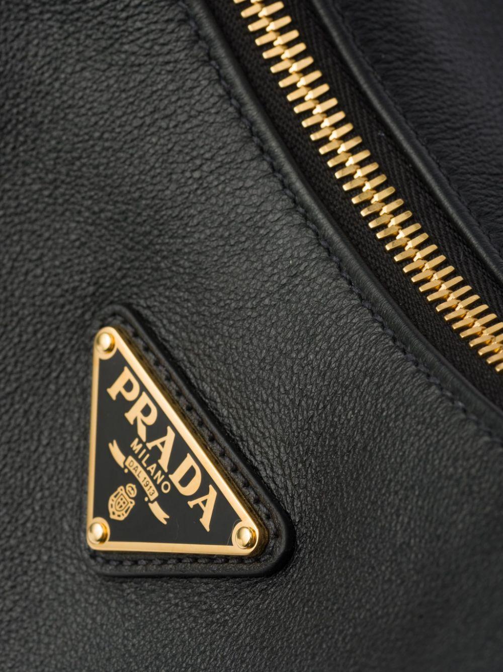 Large logo-plaque leather shoulder bag<BR/><BR/><BR/> 1BC212 2CYSF0002 PRADA