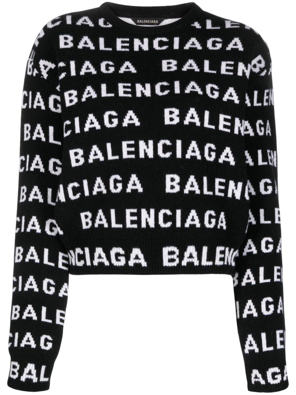 Allover logo wool crew-neck jumper 761591 T16731070 BALENCIAGA