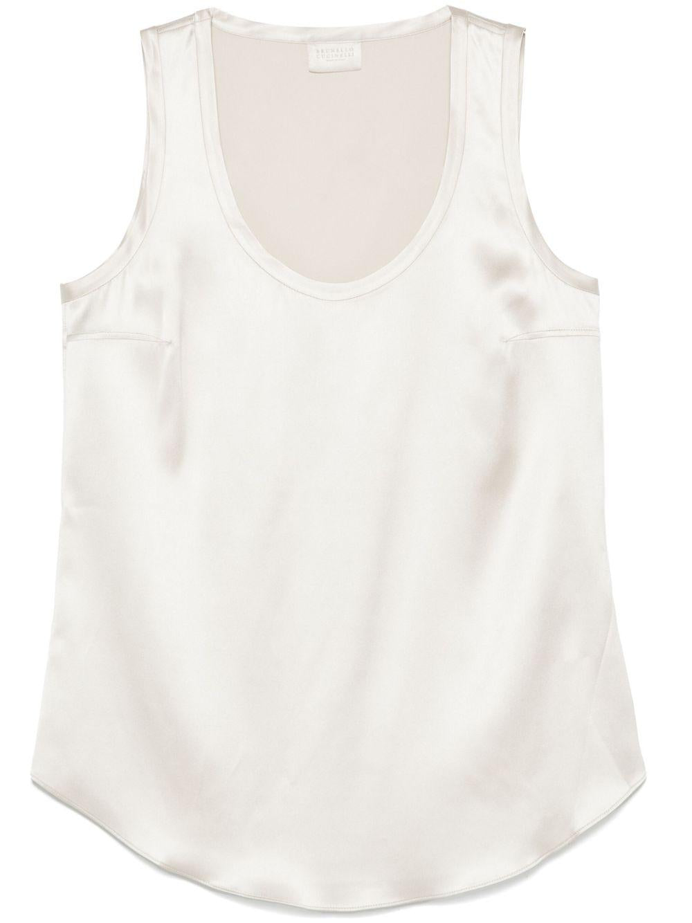 Satin sleeveless top<BR/><BR/><BR/> M0C59E0600 C9732 BRUNELLO CUCINELLI