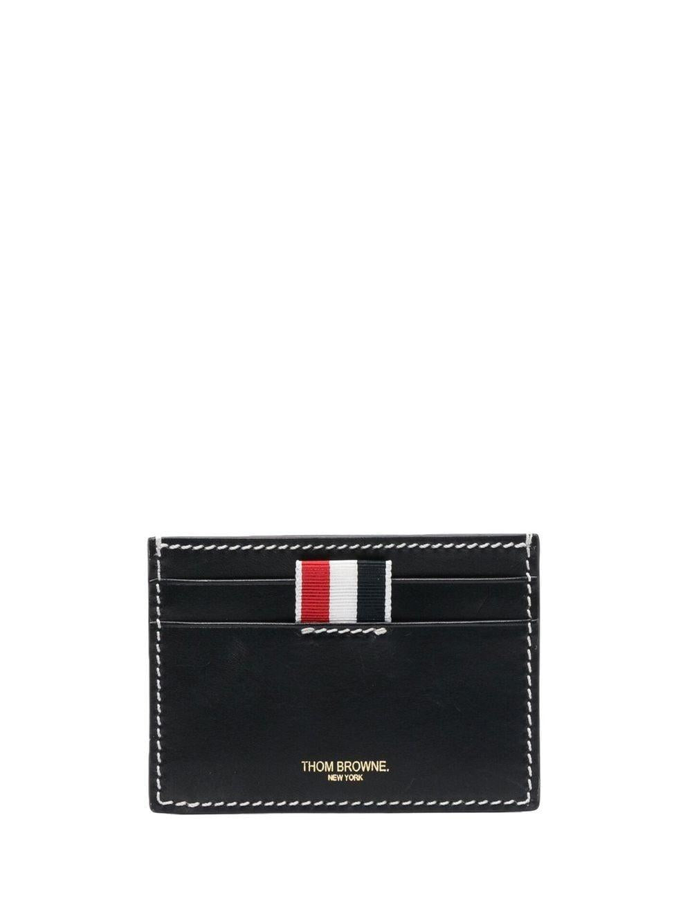 Rwb-tab leather cardholder MAW020L L0044415 THOM BROWNE