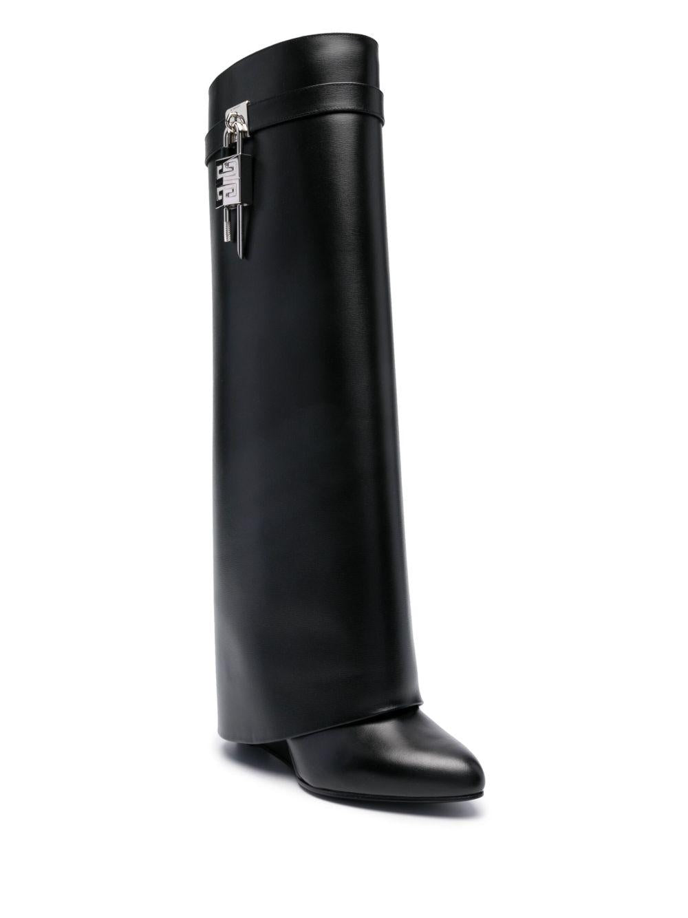 Shark Lock boots in leather BE702NE1NG 001 GIVENCHY
