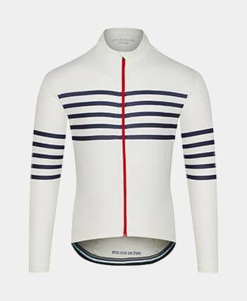 Blue/white CLAUDETTE long sleves cycling shirt CLAUDETTE WHITE CAFÉ DU CYCLISTE