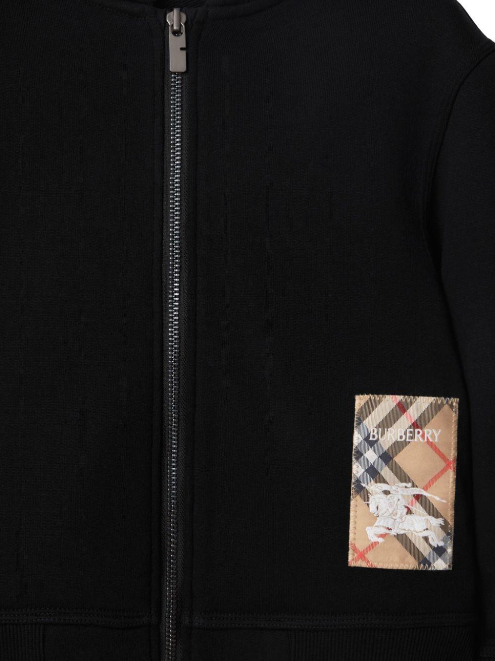 Checked-patch hoodie<BR/><BR/><BR/> 8100199 A1189 BURBERRY KIDS