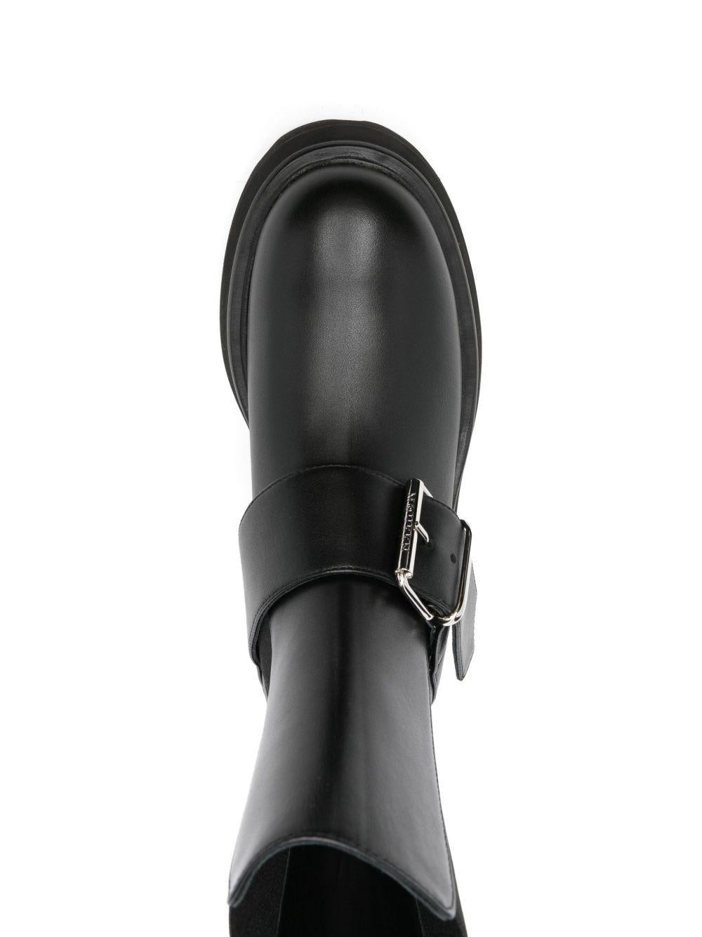 Sofa Buckle Boot in Black 847956 WHAEX1000 ALEXANDER MCQUEEN