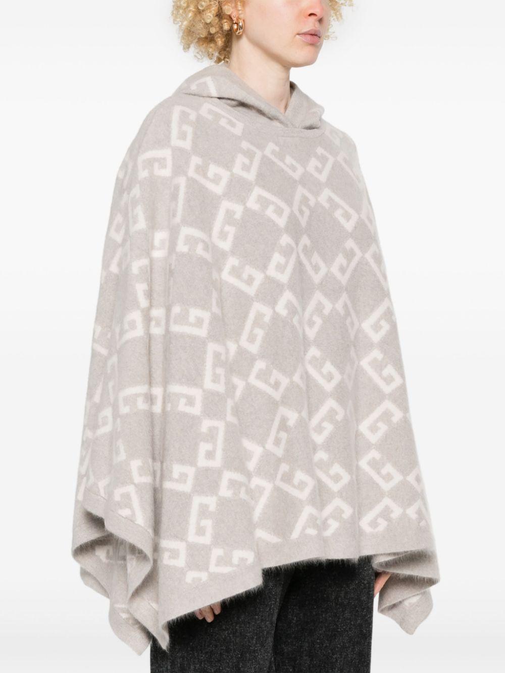 Logo-intarsia hooded poncho<BR/><BR/><BR/> BW00RH4ZPJ 250 GIVENCHY