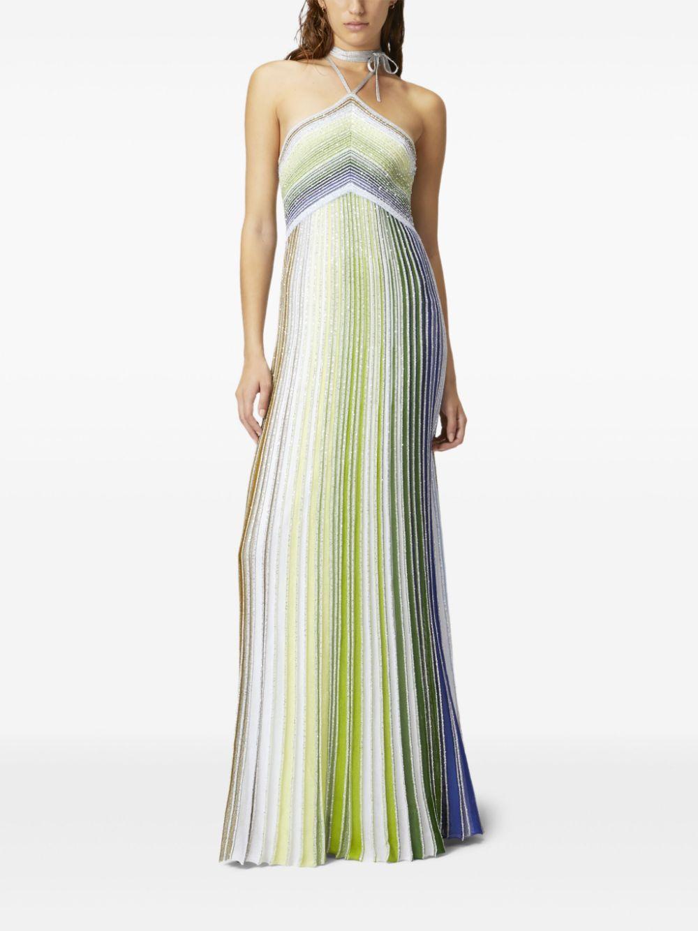 Long striped dress with sequins and neck fastening DS25SG13 BK042DSM9N9 MISSONI