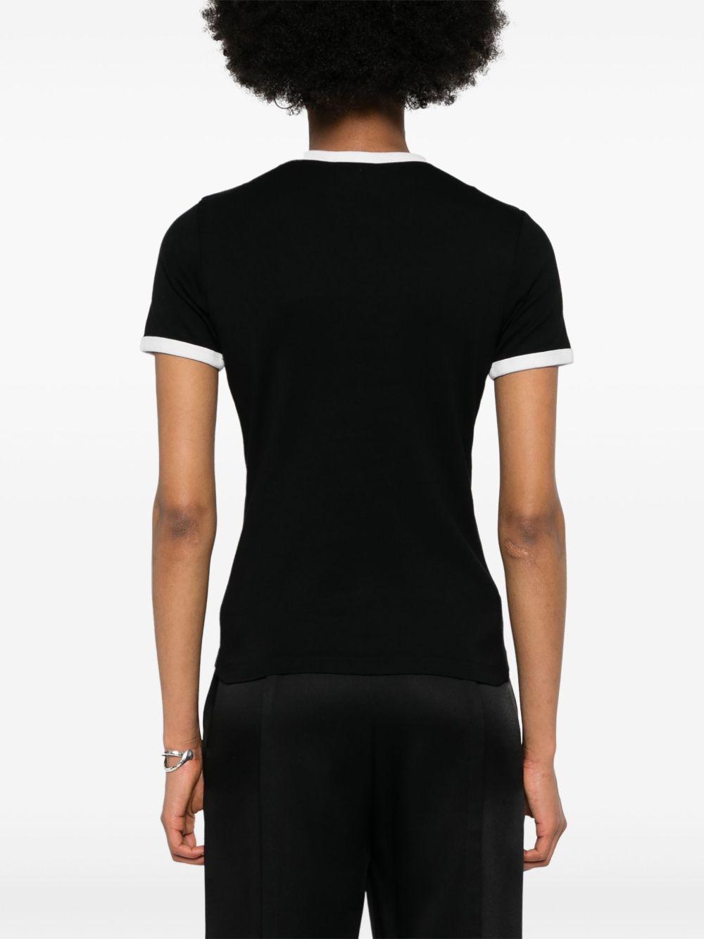 Logo-patch contrasting-trim T-shirt VESJTS017JS0070 9901 COURRÈGES
