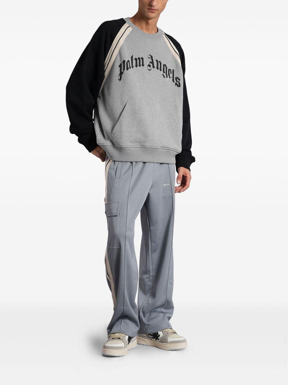 Sweatshirt with logo and contrasting sleeves PMBA08LF25FLE001 0810 PALM ANGELS
