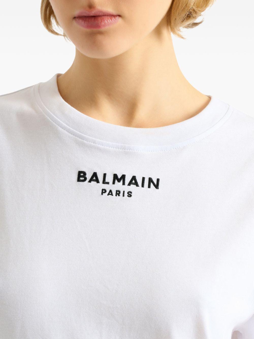 Embroidered Balmain Paris T-shirt HF1EF000BD10 GAB BALMAIN