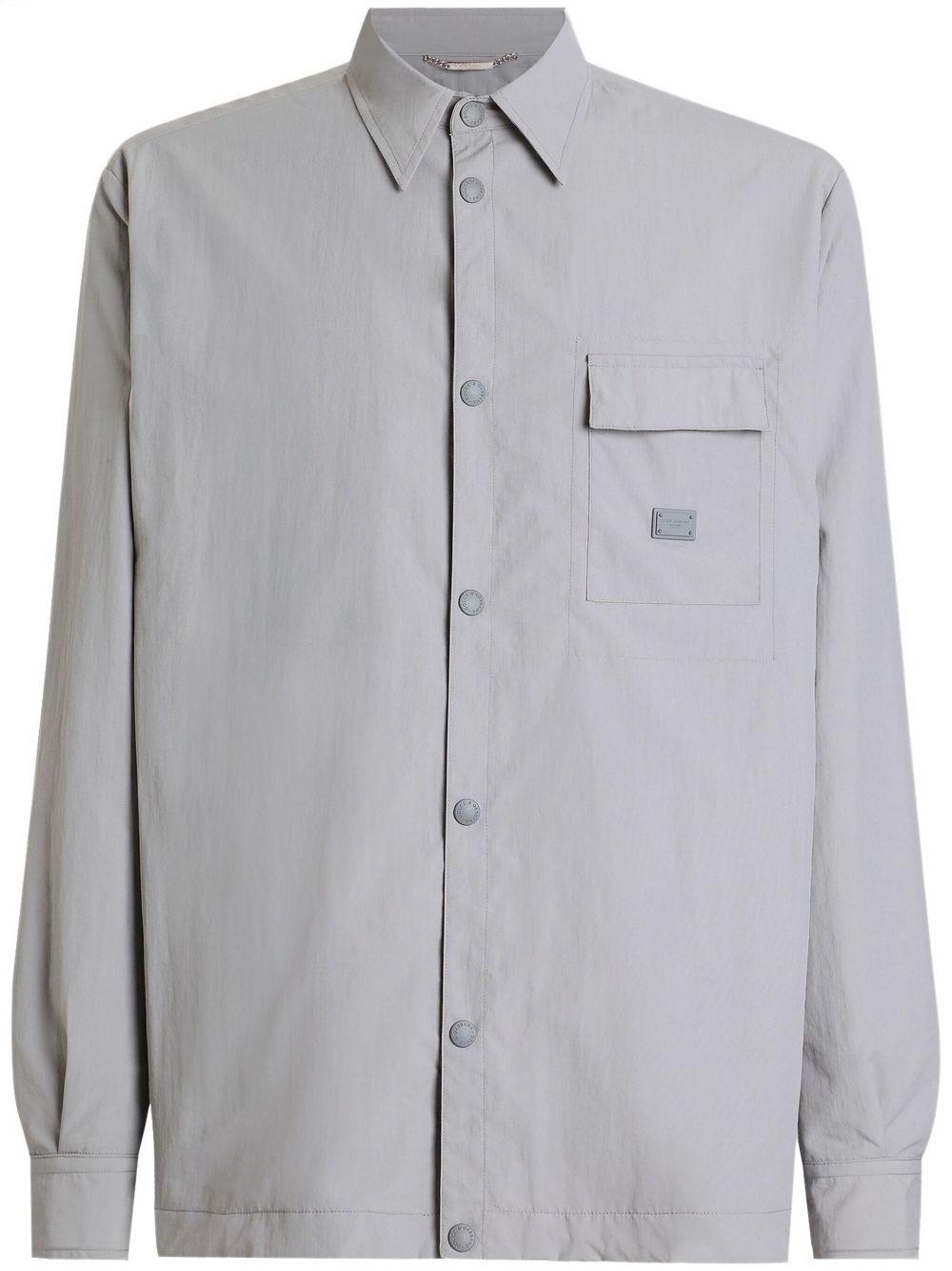 Logo-plaque shirt jacket<BR/><BR/><BR/> G9BMGT FUS26N0040 DOLCE & GABBANA