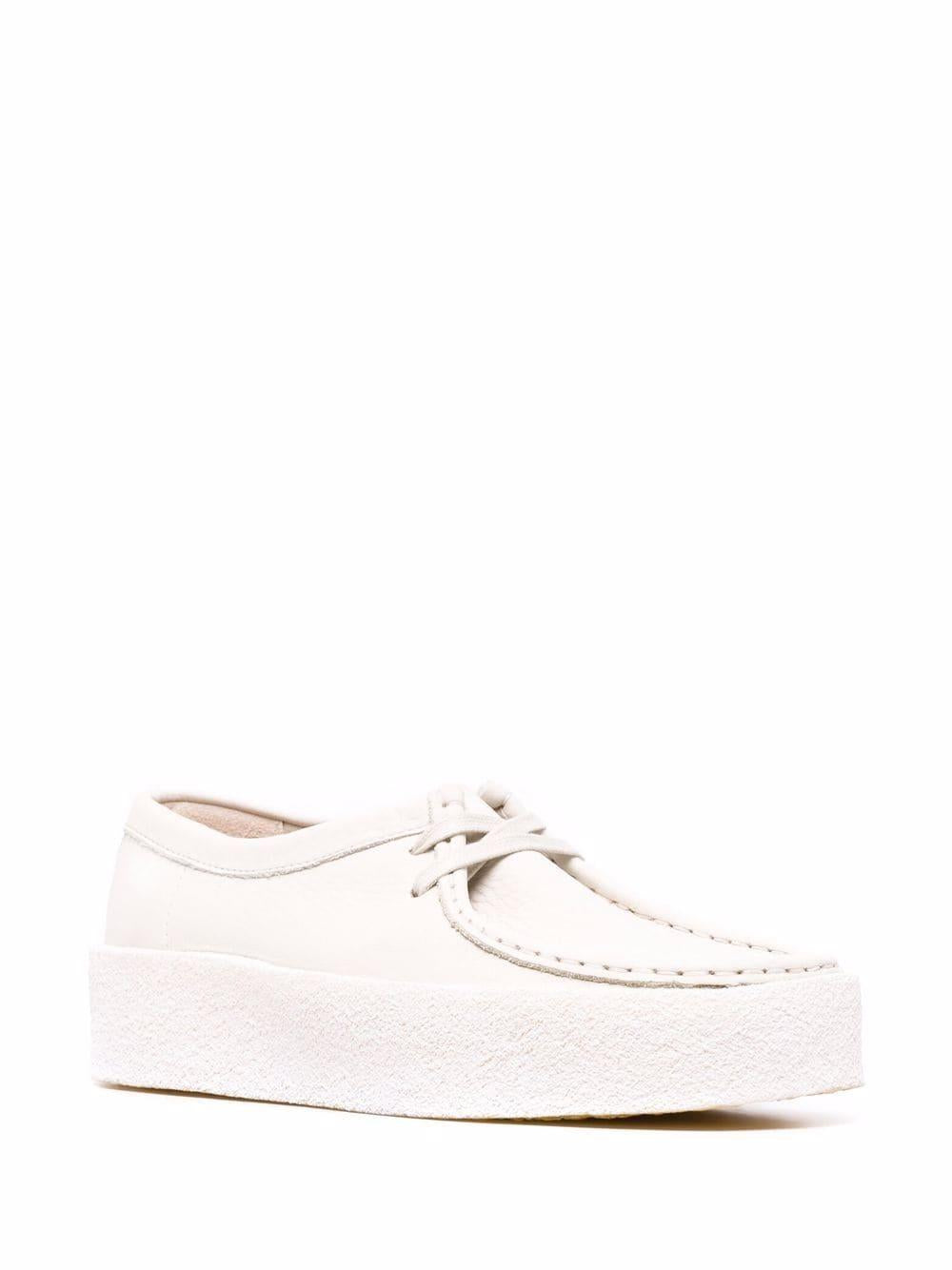 White leather lace-up loafers WALLABEE CUP W WHITE CLARKS