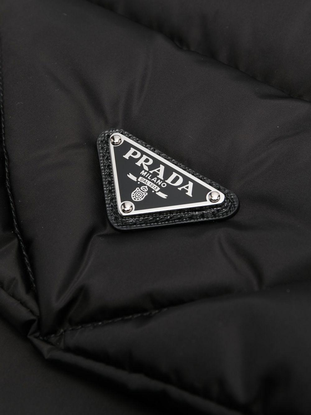 black Re-Nylon extractable-hood padded scarf 2FS028 IYKF0002 PRADA
