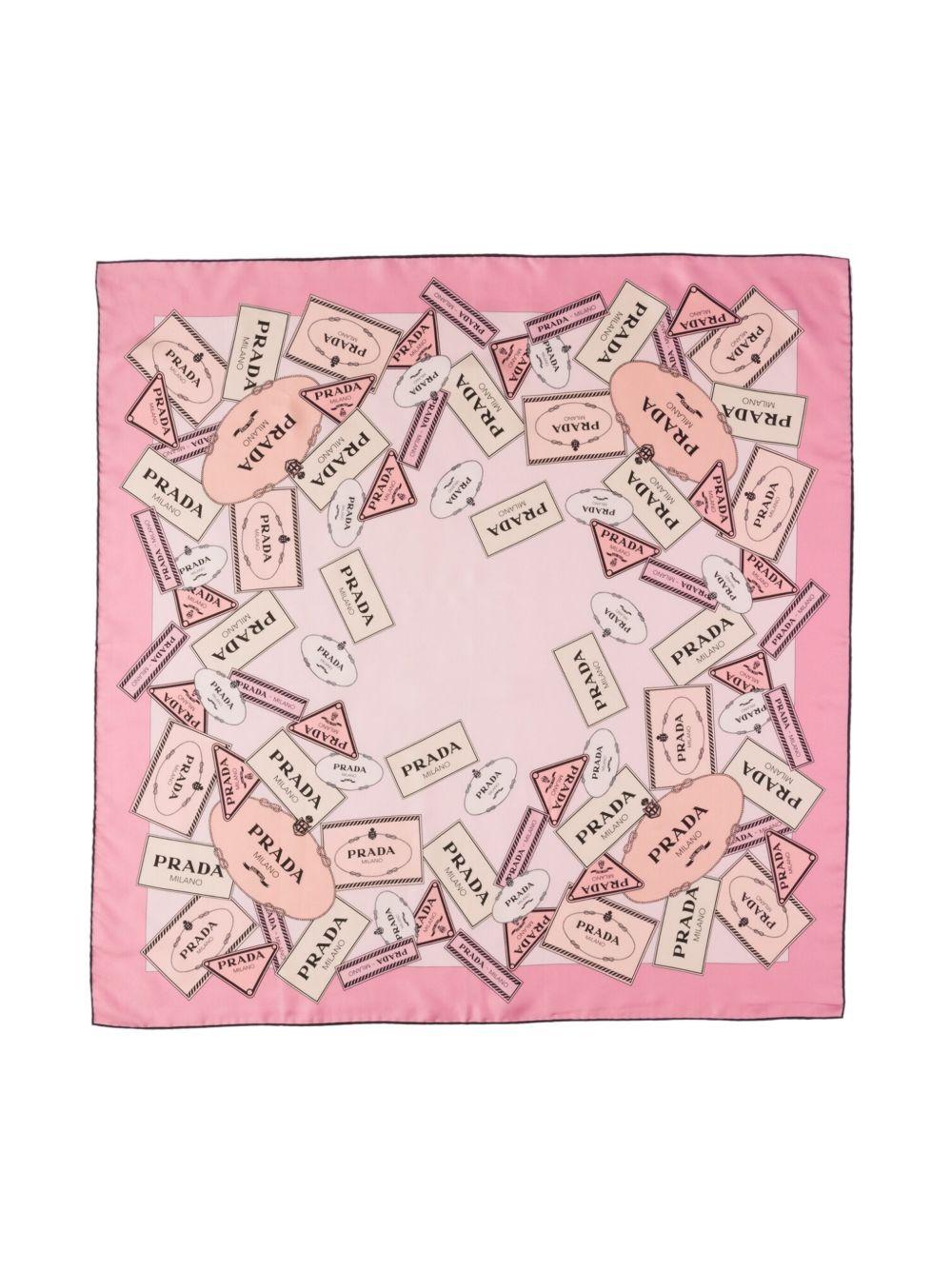 Printed silk twill scarf 90 1FF0012DGY F0DLD PRADA
