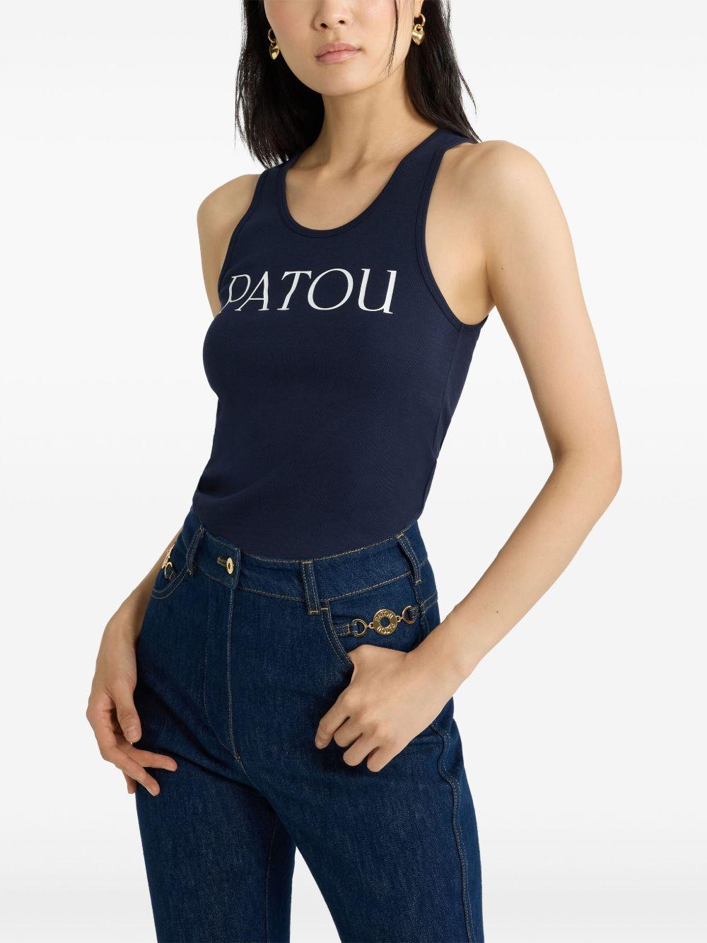 Logo-print tank top<BR/><BR/><BR/> JE0159994 699N PATOU