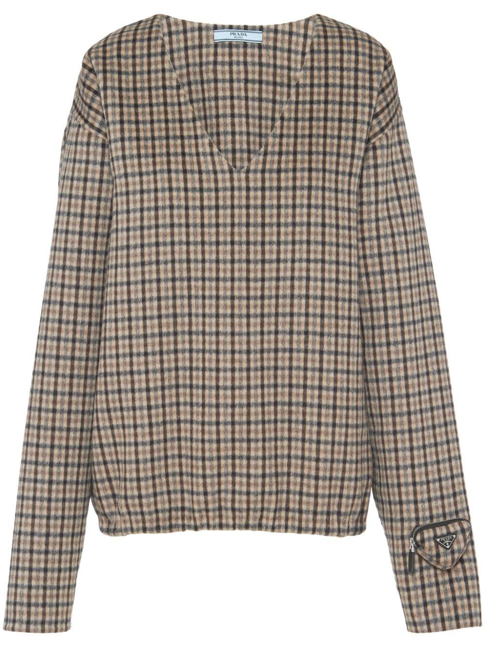 Tobacco brown/light brown angora/virgin wool blend P958 13IAF0005 PRADA