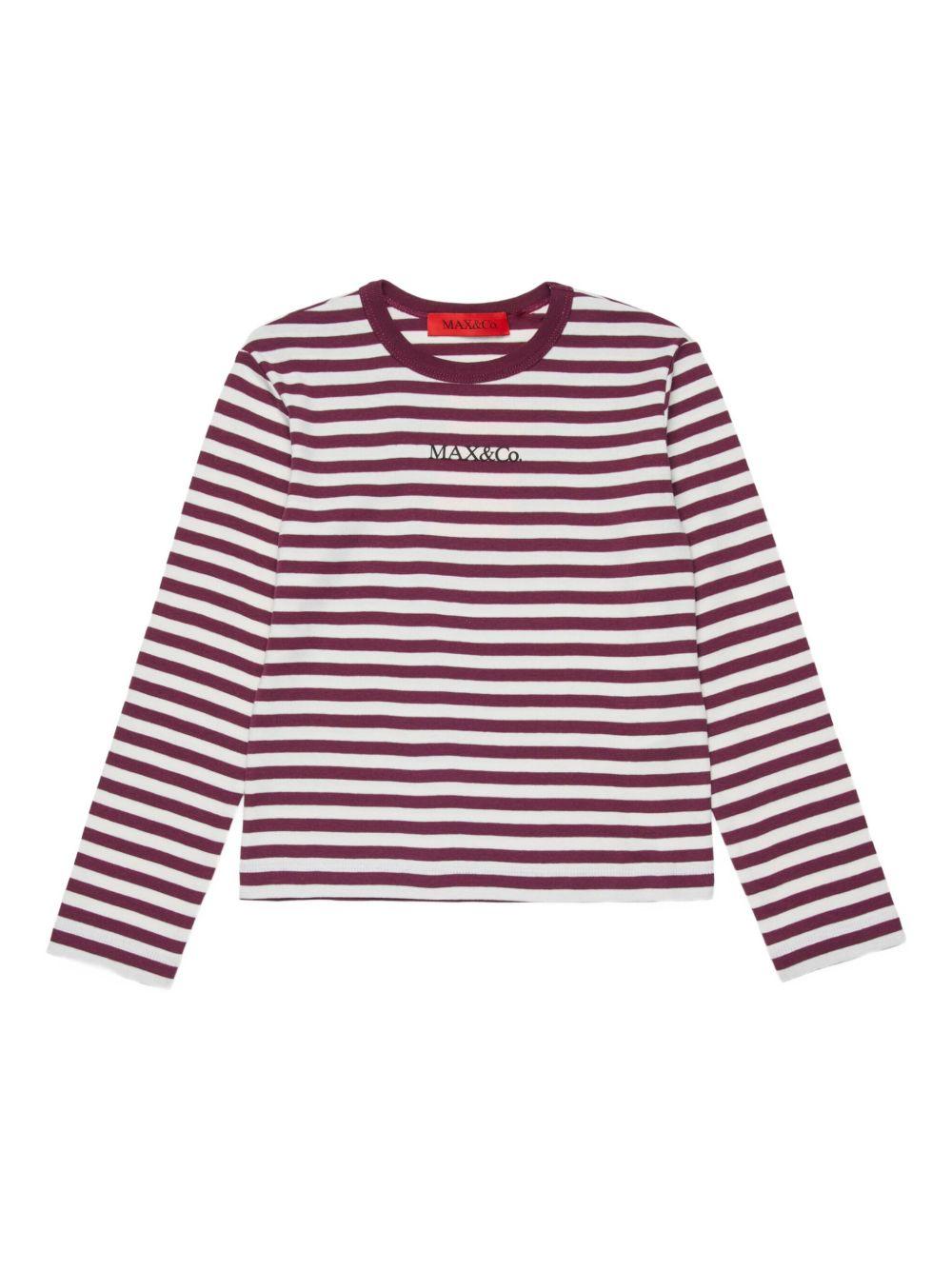 Long-sleeved micro-ribbed striped T-shirt MX0199 MX046MXC18 MAX & CO KID