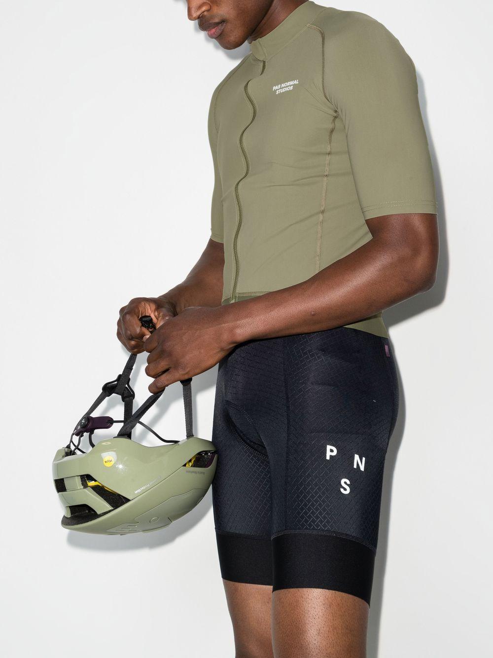 Logo-print zipped jersey top MJ0215H OLIVE PAS NORMAL STUDIOS