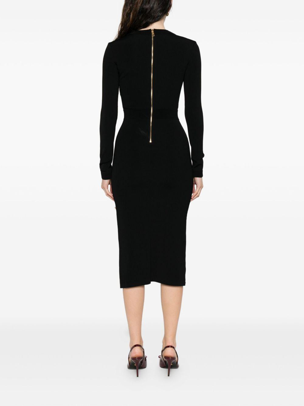 Viscose knit dress with jewel cufflinks AM28S57E2 110 ELISABETTA FRANCHI