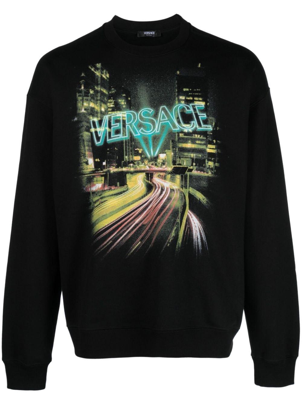 City Lights cotton sweatshirt 1012555 1A090452B510 VERSACE