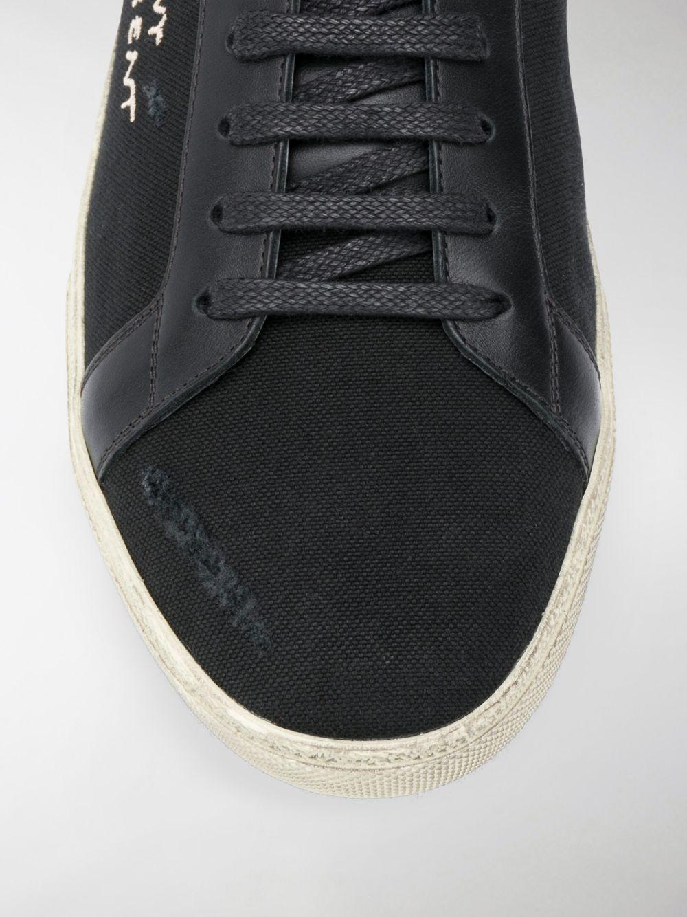 Black/white logo-print low-top sneakers 611106GUP50 1000 SAINT LAURENT