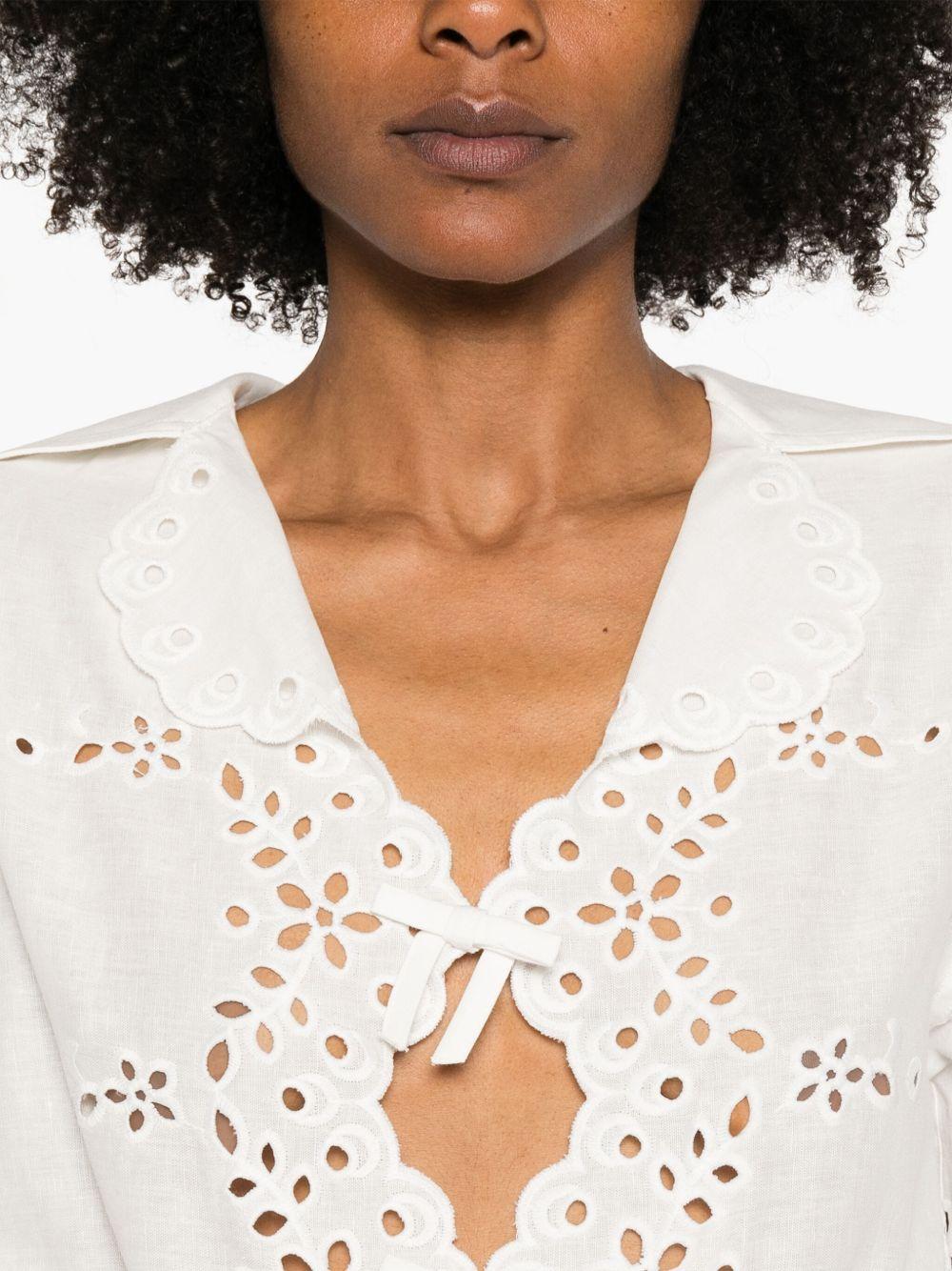 Embroidered shirt<BR/><BR/> 128T CREAM SELF-PORTRAIT