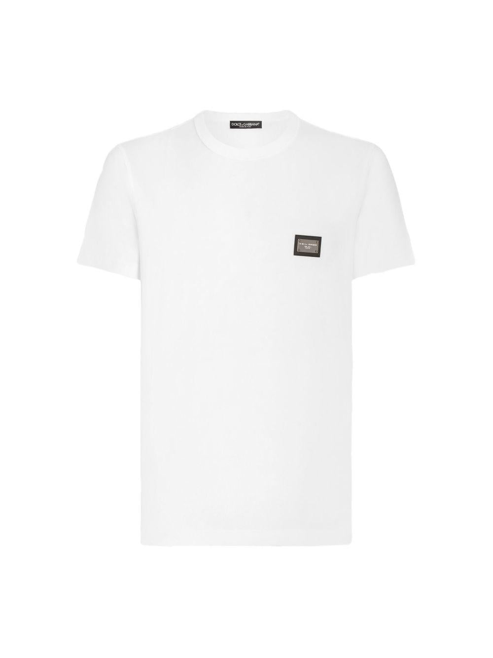 Cotton T-shirt with branded tag G8PT1T G7P1BW0800 DOLCE & GABBANA